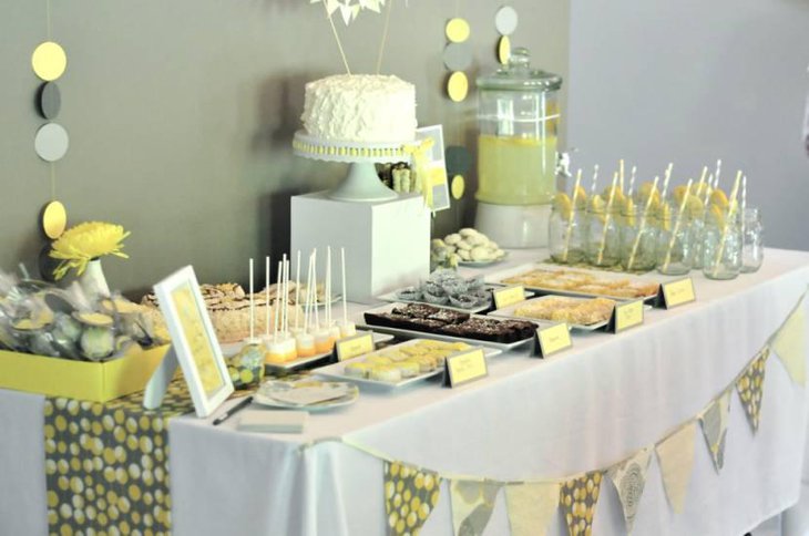 Gray and Yellow Baby Shower Food Ideas