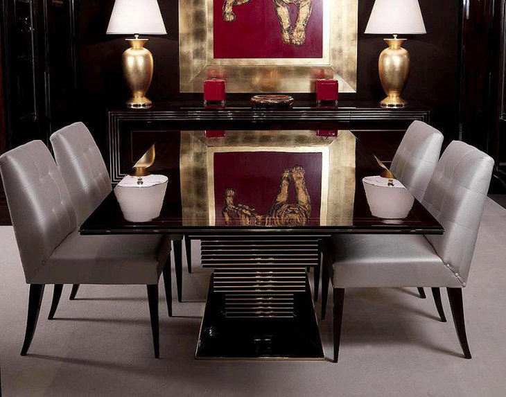 High Gloss Art Deco Dining Table Design