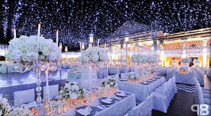 Ice Crystal Centerpiece Ideas for wonderland wedding reception decor