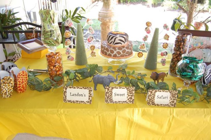 Jungle Themed Candy Buffet Table
