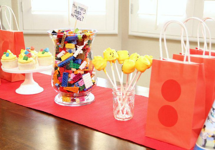 Lego birthday party table decorations