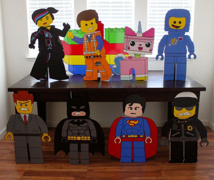 Lego characters as party table decorations