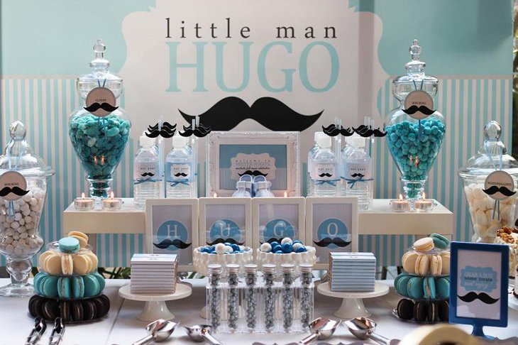 Little Man Mustache Spring Baby Shower Idea for Boy
