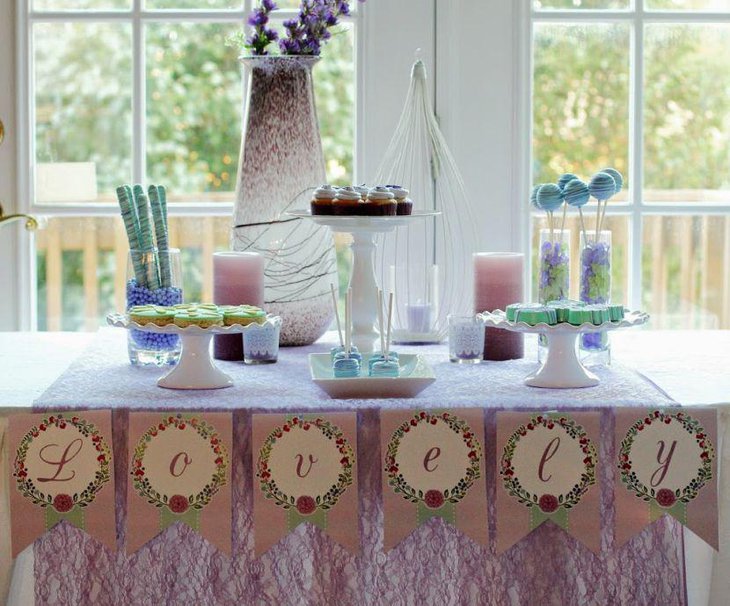 Lovely DIY spa party table setting in Lavender