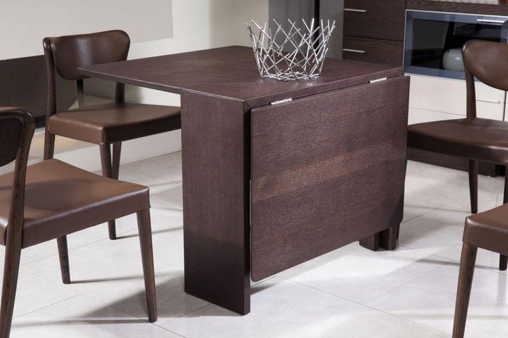 Modern Coffee Oak Extendable Dining Table