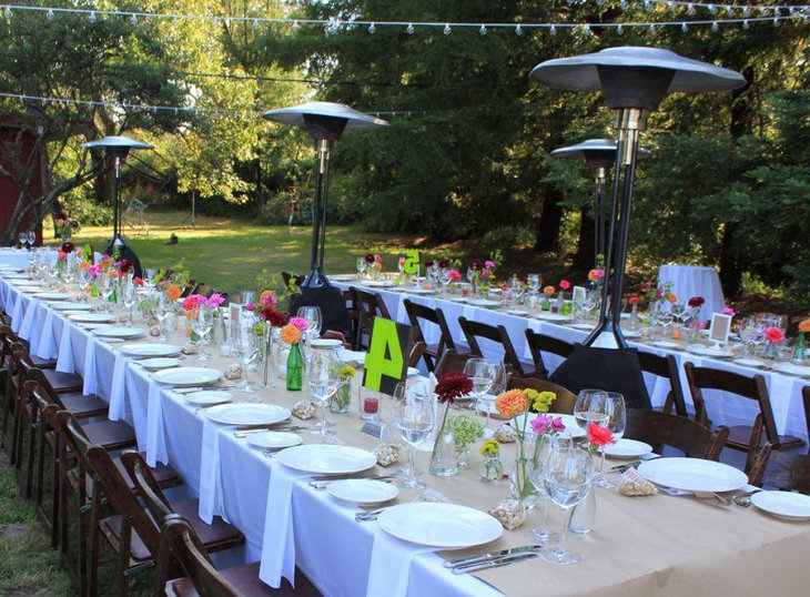 Modern Paper Table Runner For An Outdoor Wedding