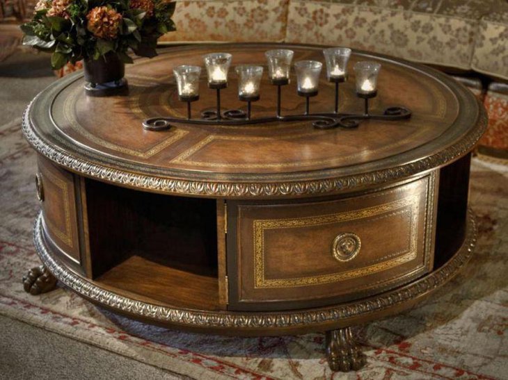 Old style coffee table with storage space