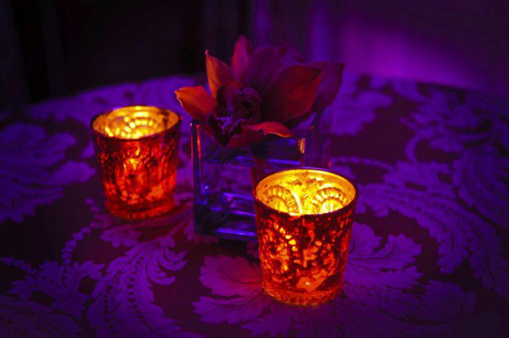 Ornamental candle votive wedding table centerpiece