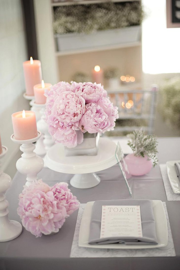 Pink Carnation Table Centerpiece for Bridal Shower