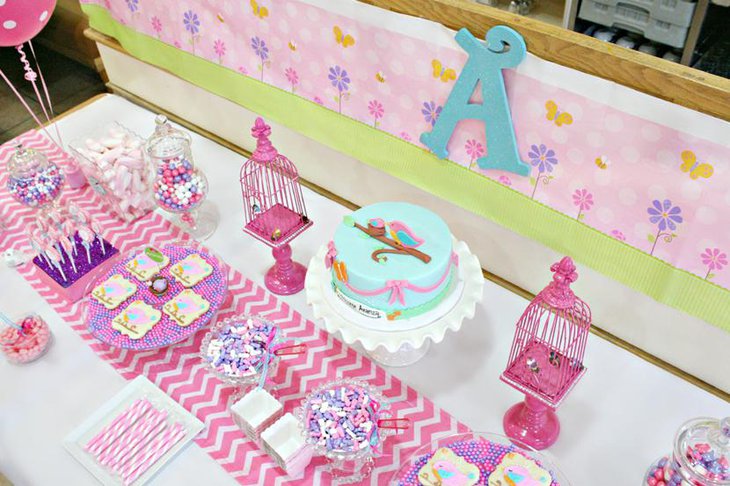 Pink Chevron Table Runners for Girl Baby Showers