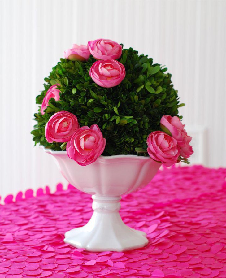 Pink rose centerpiece for Valentines