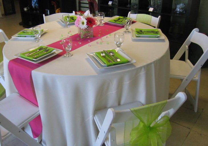 Pretty pink table runner