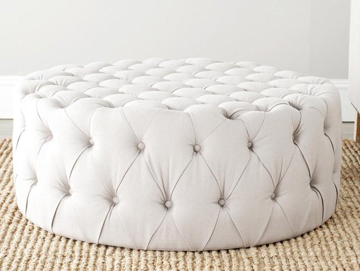 Pretty Round Ottoman and Coffee Table