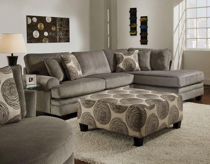Pretty Upholstered Coffee Table and Ottoman