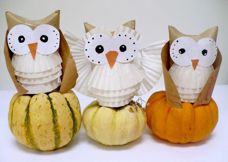 Pumpkin owl centerpieces for baby showers