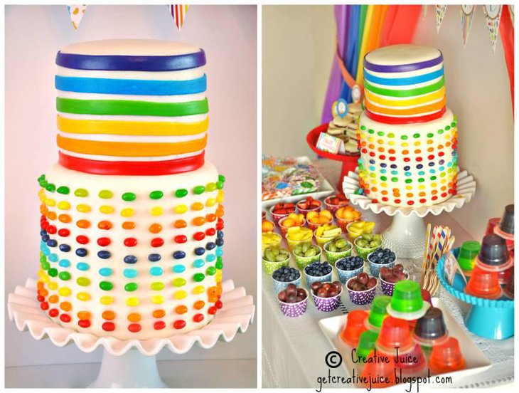 Rainbow Cake Dessert Table