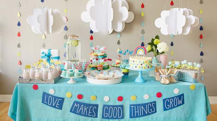 Rainy Shower Blue and Cloudy Spring Shower Ideas for Boys