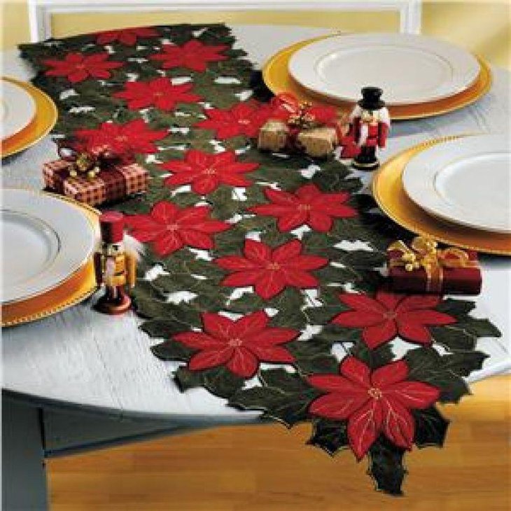 Red Floral Wedding Table Runner