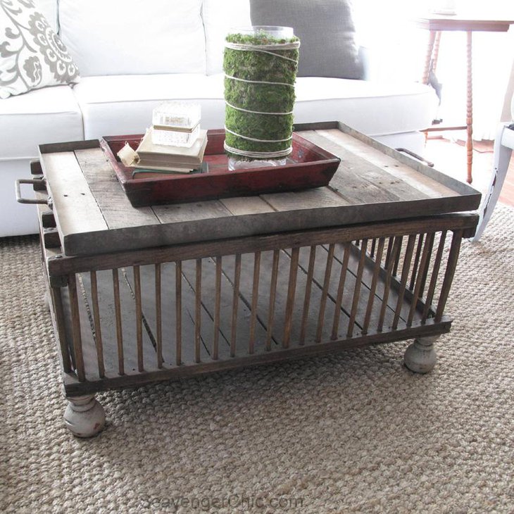 Refurbished Chicken Crate DIY Coffee Table