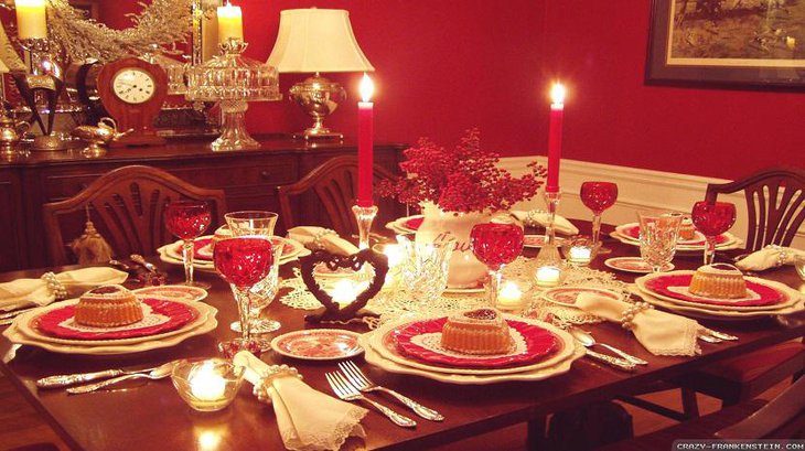 Romantic Table Setting with Candles