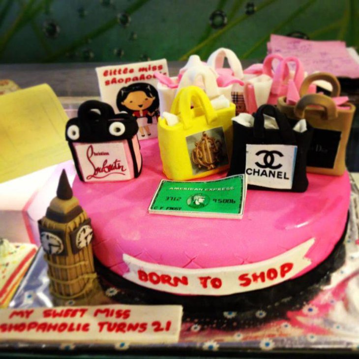 Shopping theme birthday cake