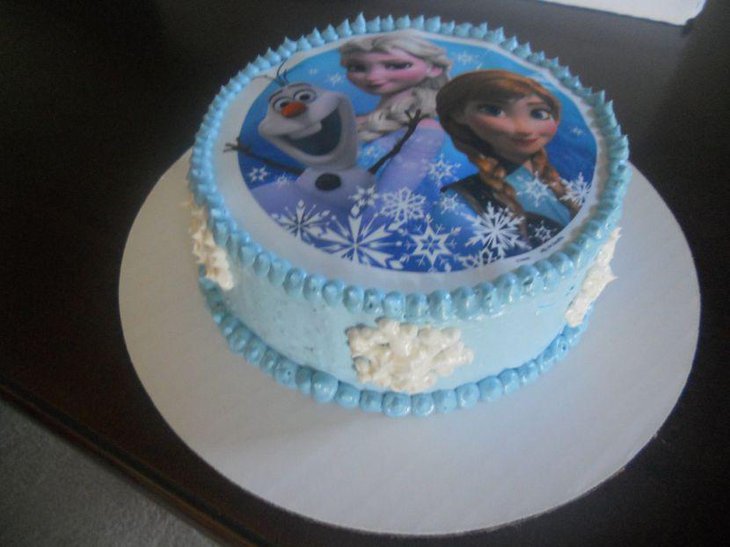Simple and elegant Frozen birthday cake