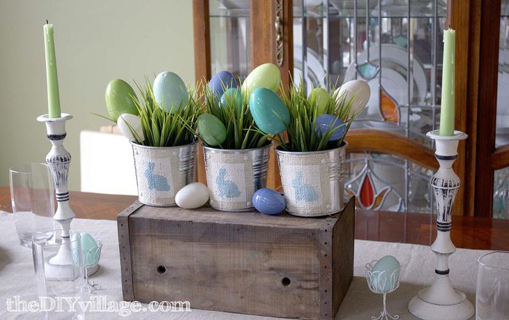 Spring Indoor Plants Table Decorations for Easter