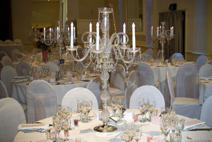 Stunning crystal candelabra table centerpiece