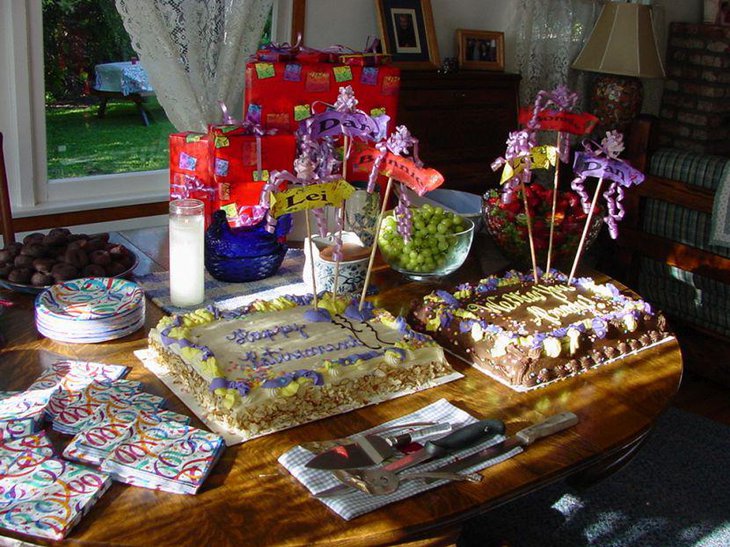 Stunning retirement table with cakes