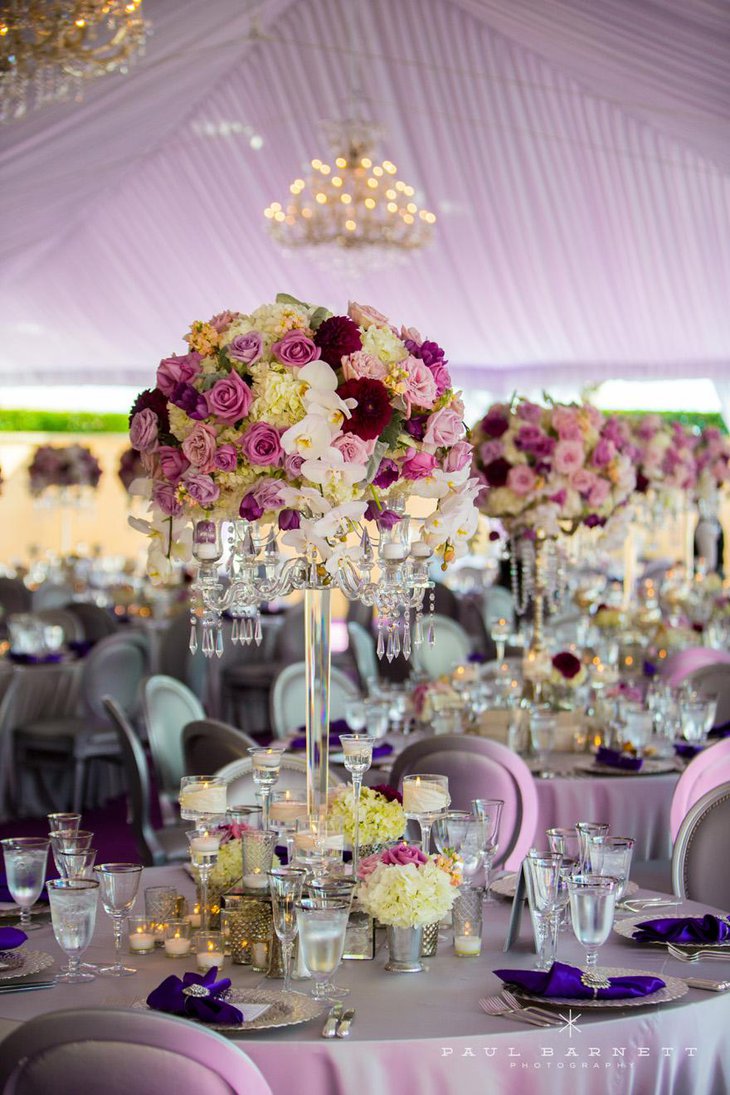 Tall Gorgeous Wedding Centerpiece with Crystals