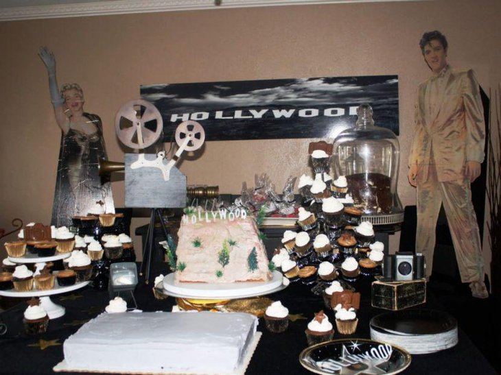 This DIY inspired Hollywood themed party table looks stunning