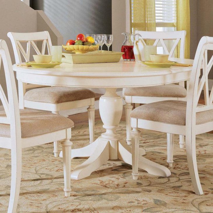 Traditional White Round Dining Table Ideas