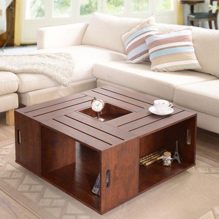 Ultra modular coffee table with storage space