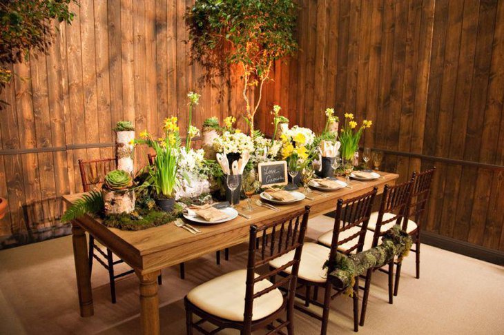 Unique Spring outdoor wedding table setup