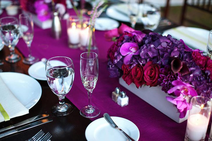 Vibrant Purple Flower Centerpiece for Weddings