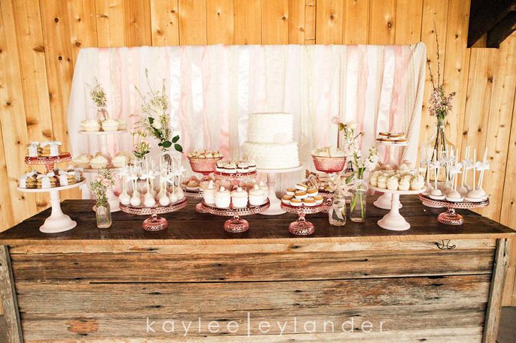 Vintage White Wedding Dessert Table