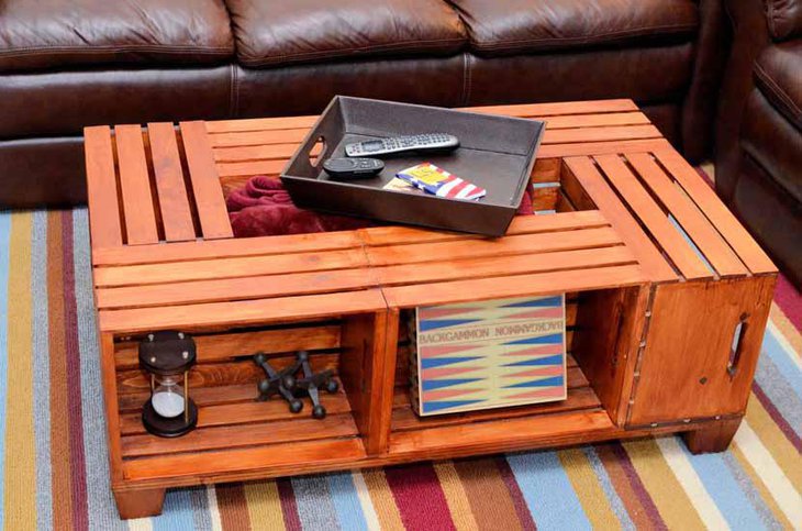 Wooden Wine Crate DIY Coffee Table