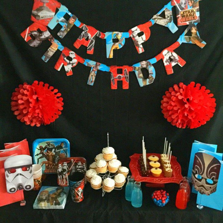Yummy dessert table for Star Wars birthday party