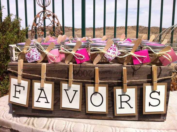 A beautiful display of bridal shower favors