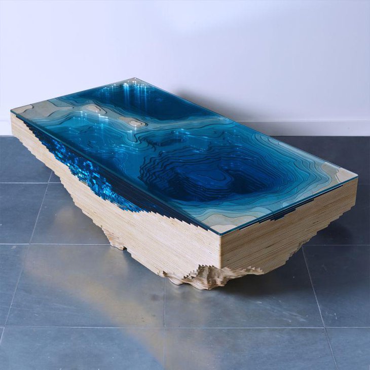 A stunning and very unique Abyss coffee table in rectangular shape