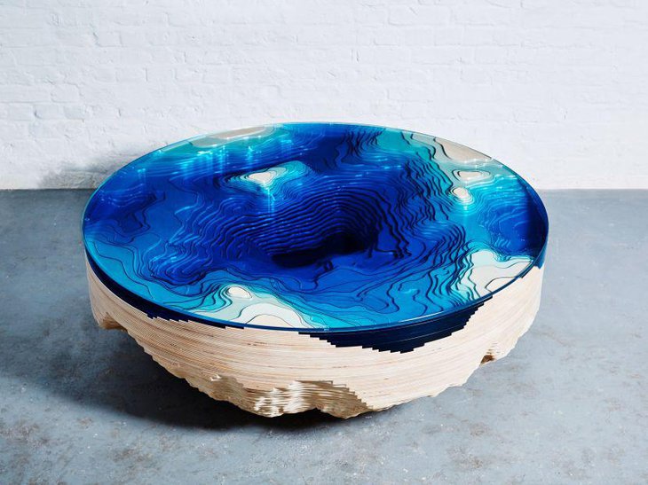 A unique round Abyss coffee table design