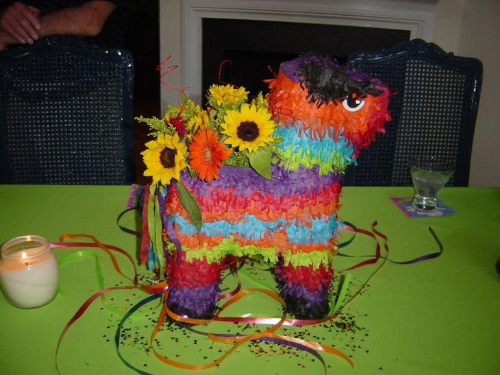 Adorable floral pinata centerpiece