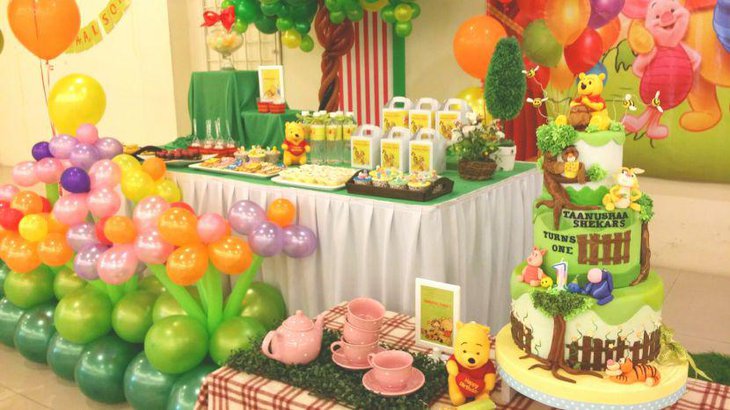 Adorable Winnie the Pooh dessert table