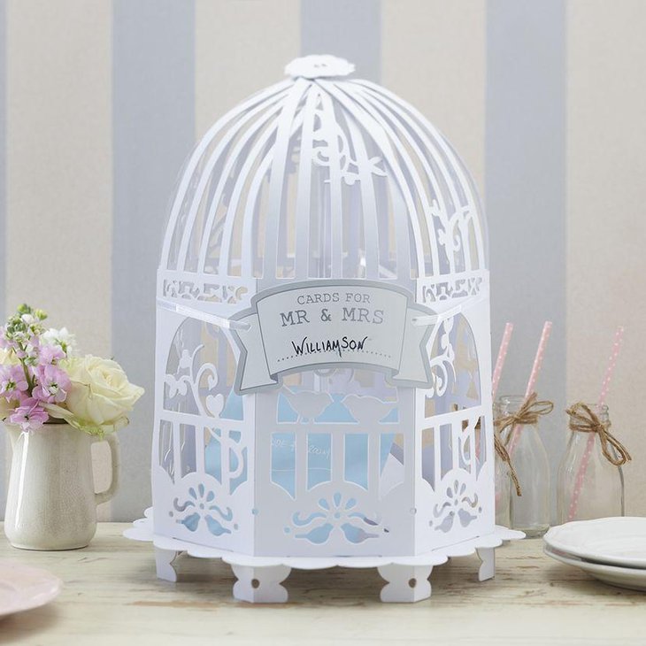 Alluring birdcage wedding cardholder centerpiece idea