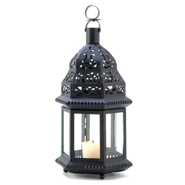 Alluring black metal Moroccan birdcage wedding centerpiece