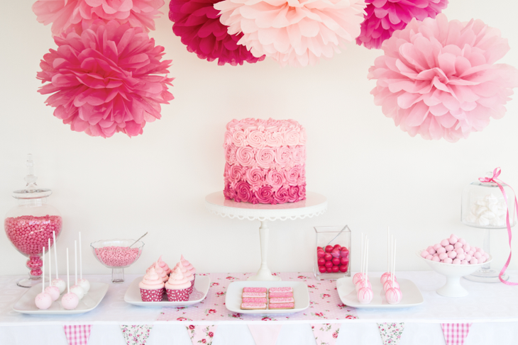 Amazing dessert table for princess baby shower
