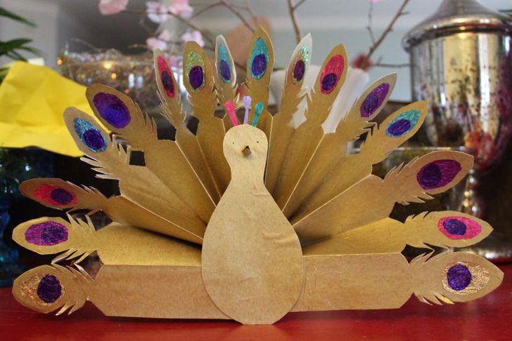Amazing peacock centerpiece made of paper