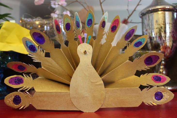 Amazing peacock centerpiece made of paper