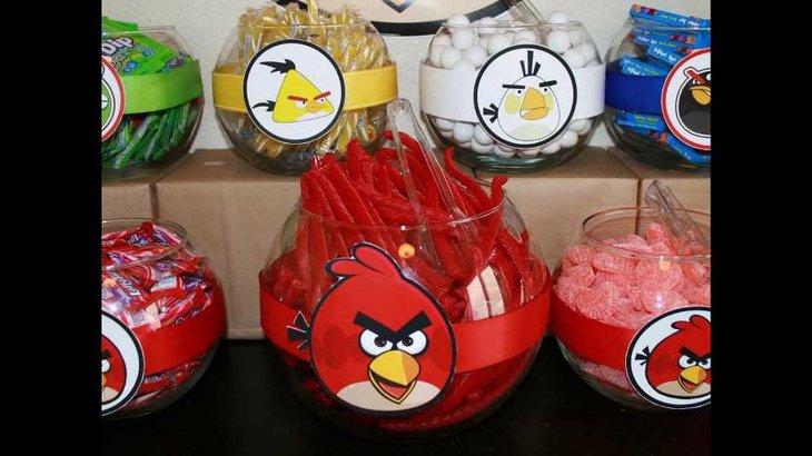 Angry Birds Labled Candy Jars for Kids