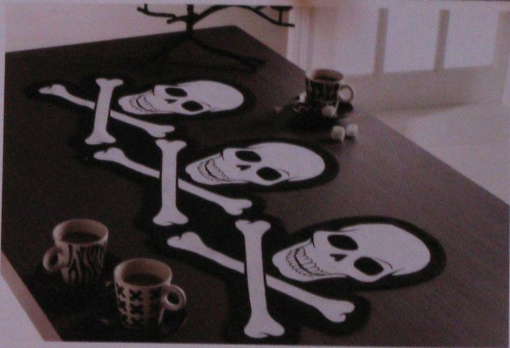 Awesome crossbones and skulls table runner